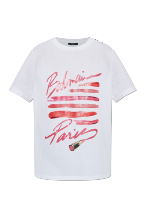 【関税・送料込み】Balmain Je T Aime Mon Amour T-Shirt Printed Balmain Paris short-sleeved T-shirt - Men | BALMAIN